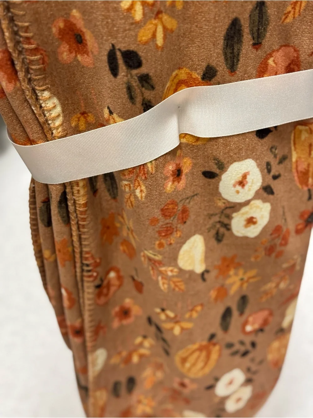 Magaschoni Brown Autumn Floral & Pumpkin Decorative Throw